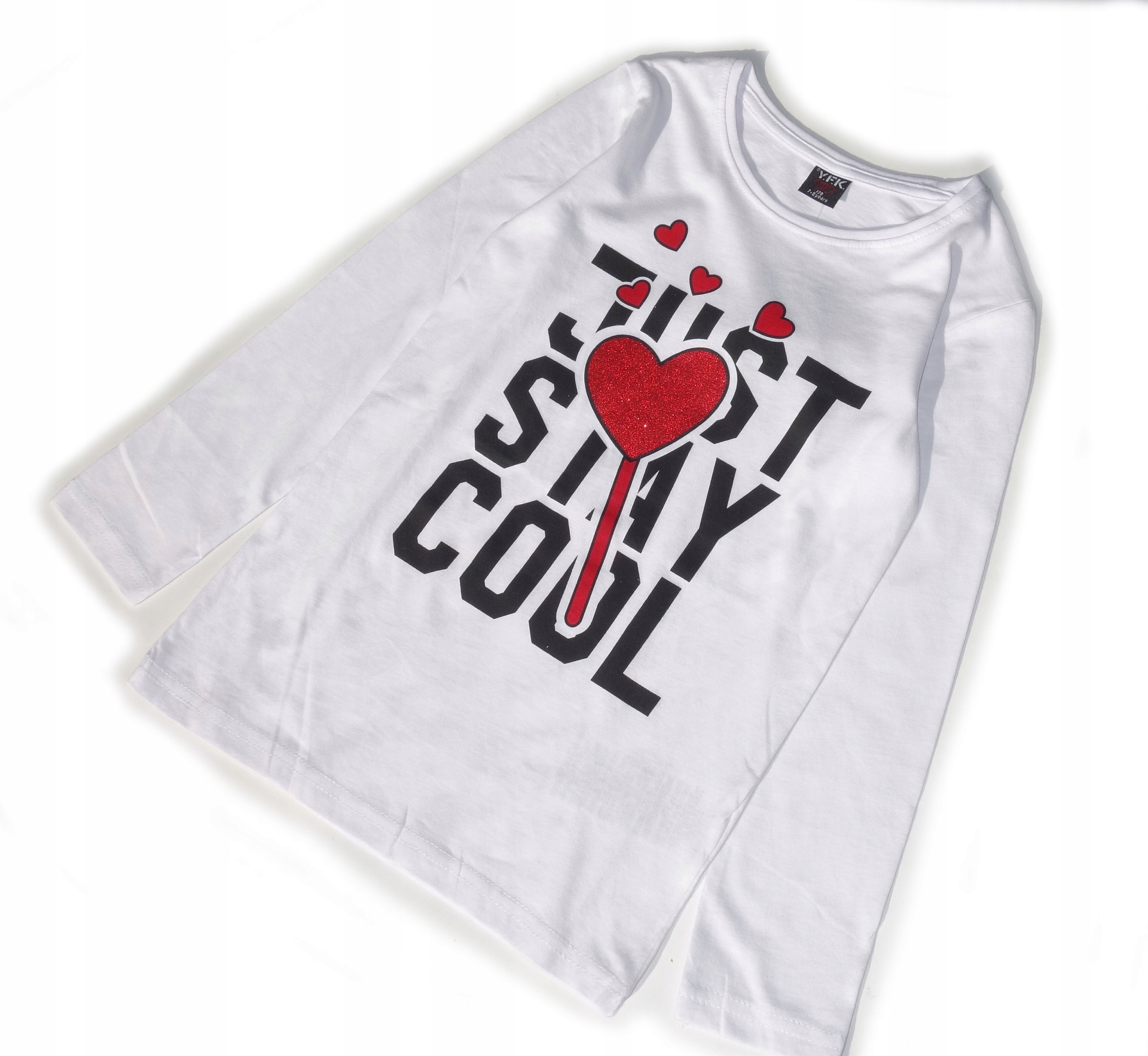 BLUZKA DZIEWCZĘCA cienka Z APLIKACJĄ SERCE 128