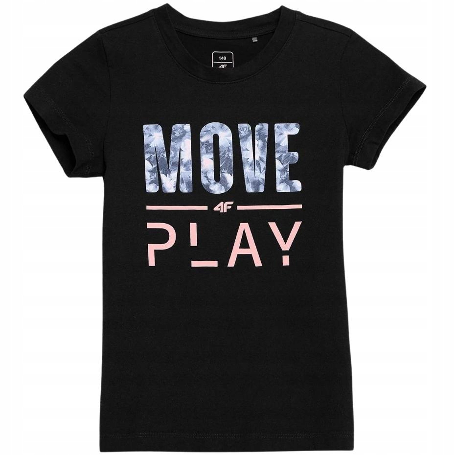 

4F Koszulka Dziewczęca T-shirt JTSD006 bk r. 164