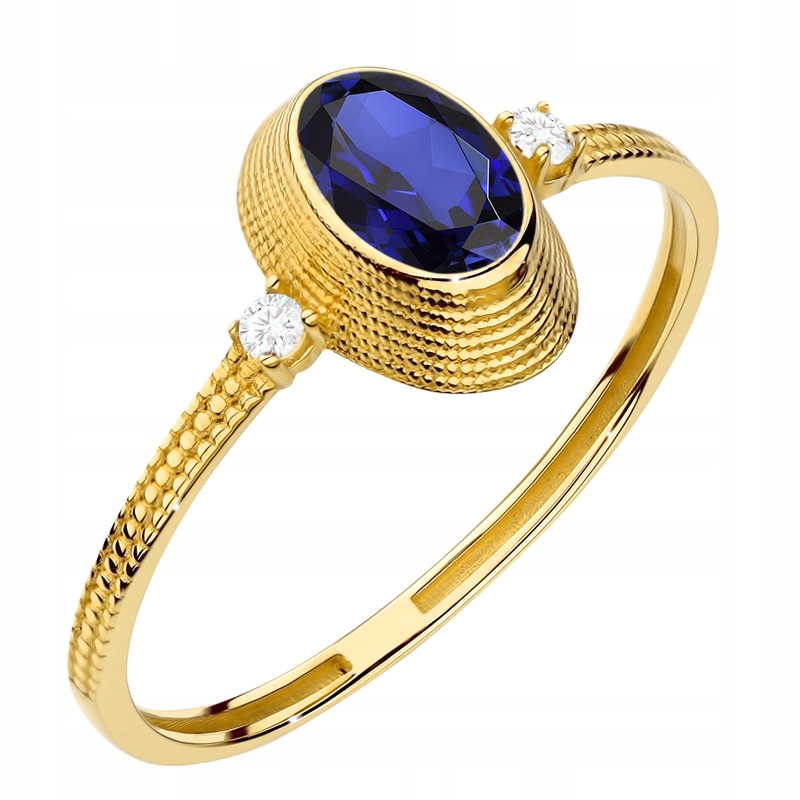 Zlatý Prstýnek 585 Oválný Zirkon v rámu 14k vel.16