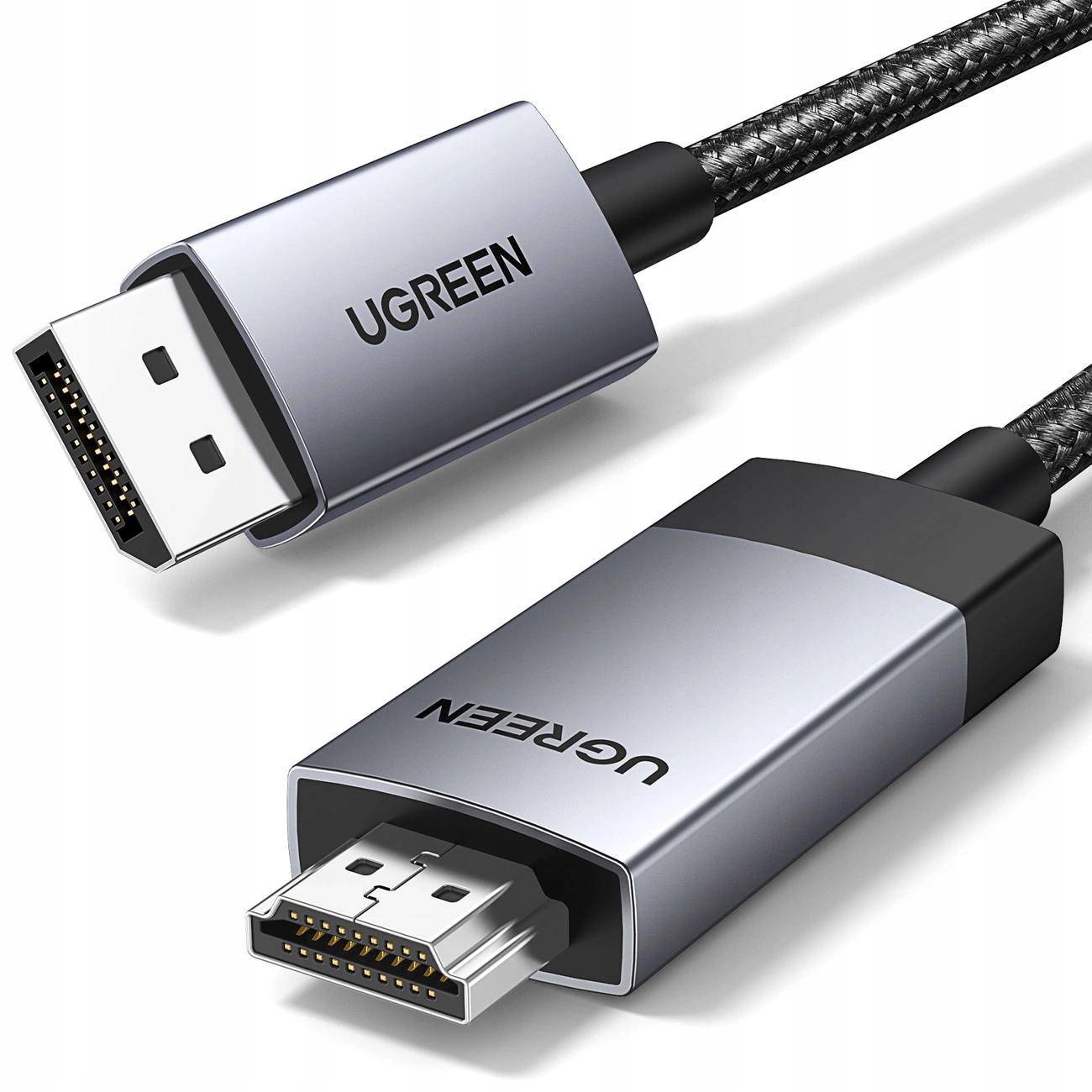 Kabel Ugreen Dp119 Displayport Hdmi 4K 60Hz 1M Szary