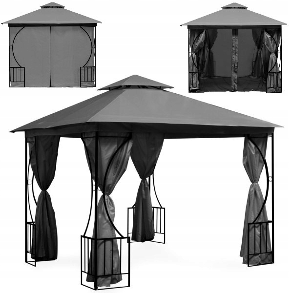 Namiot Pawilon Ogrodowy 3x3m Ścianki Moskitiera