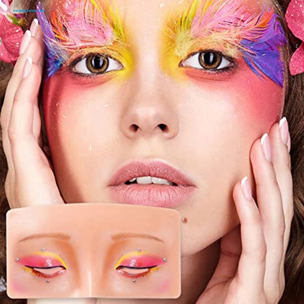 SILIKONOWA TABLICA DO NAUKI ĆWICZEŃ MAKIJAŻU TWARZY POWIEK BRWI OCZY Kolor dominujący ecru