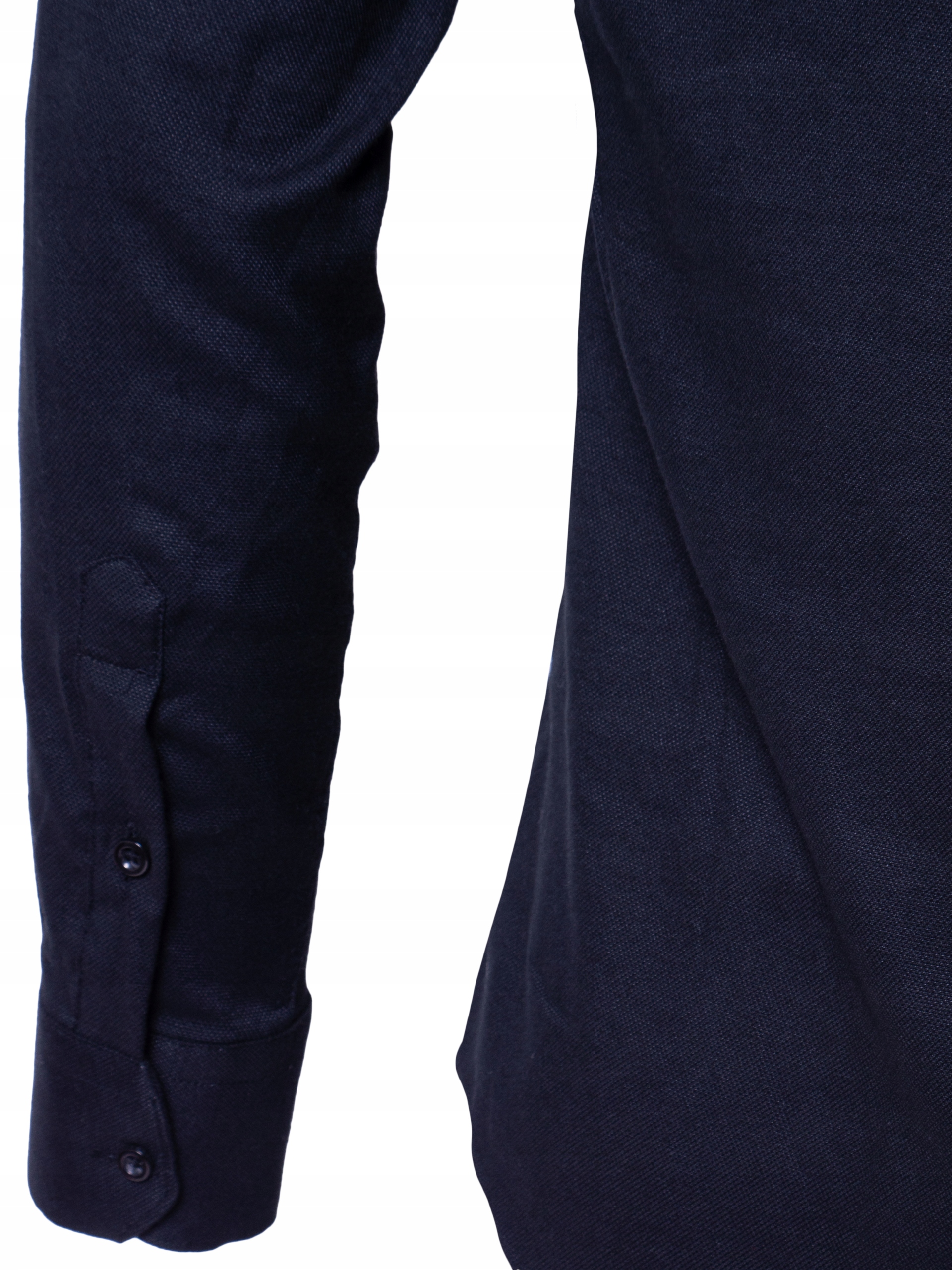 Koszula męska czarna stójka SLIM STRUKTURA - S Materiał dominujący bawełna