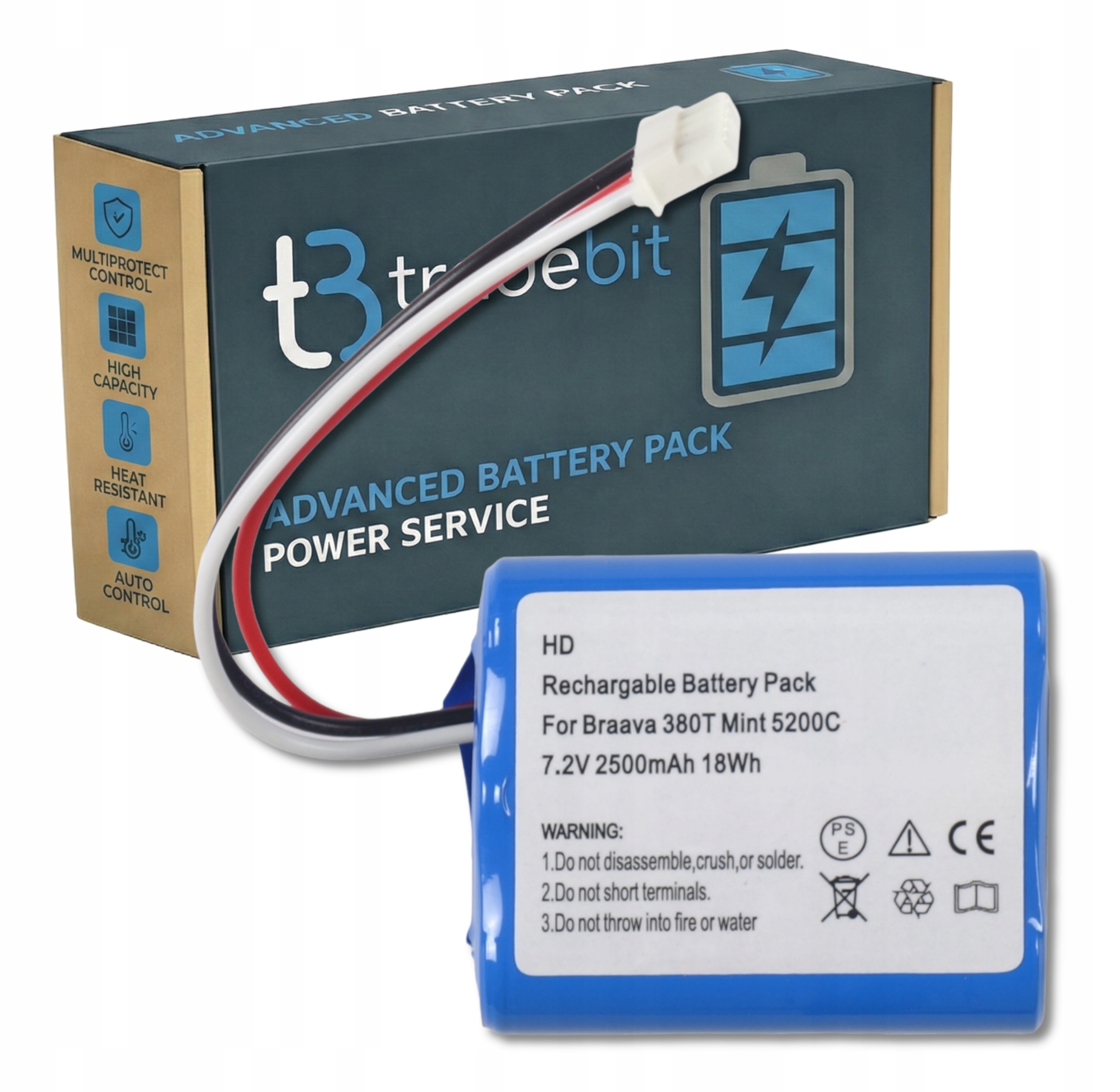 Bateria Akumulator do iRobot Braava 390T Mint 5200C 2500 mAh 7,2V Ni-Mh