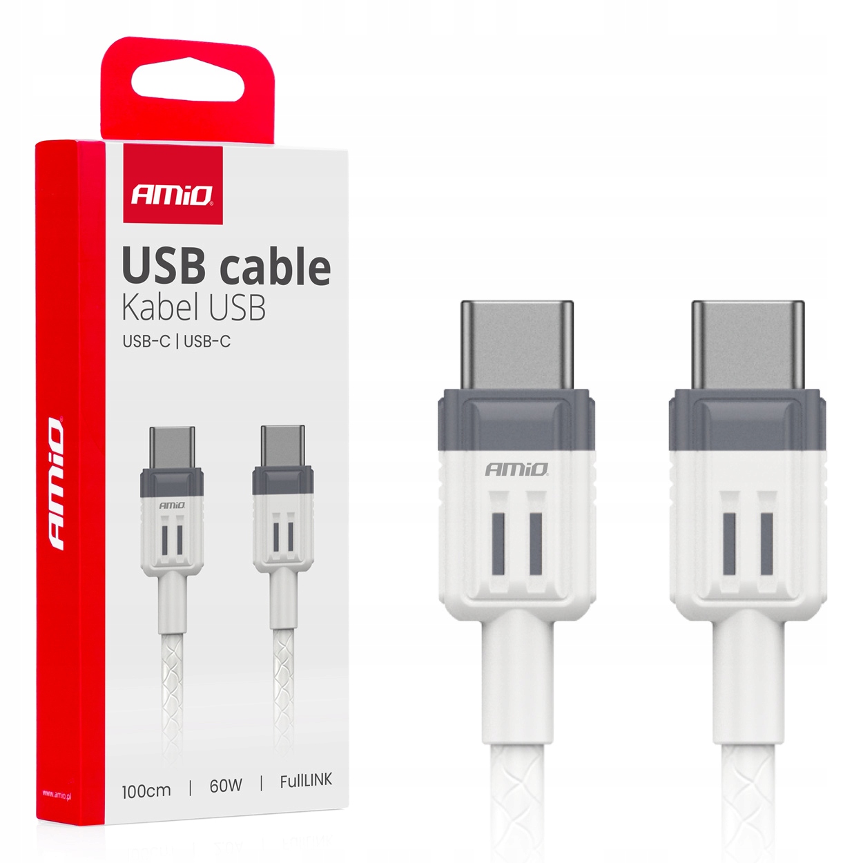 Przewód 'usb-c do Usb-c 60W 100cm FullLINK AMIO-03908 AMIO03908
