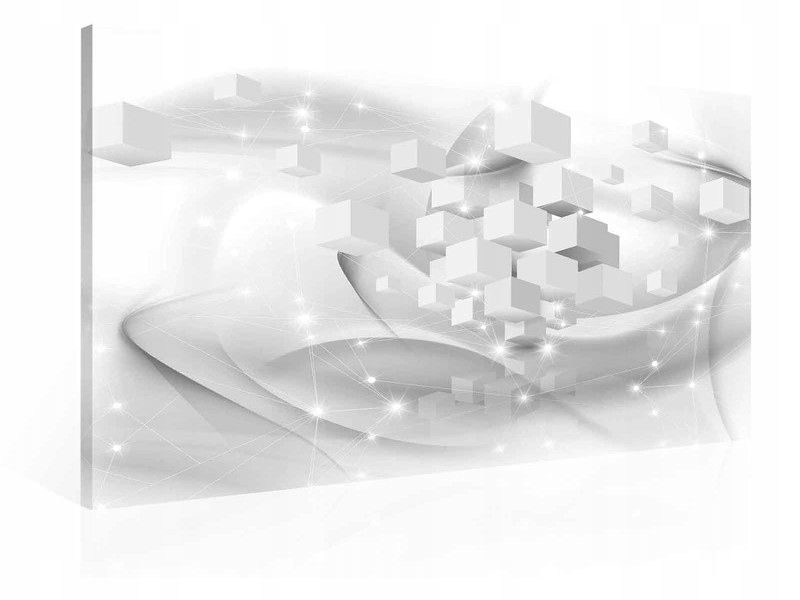 Obraz 80x60 Abstrakce 3D krychle síť propojení technologie futurismus