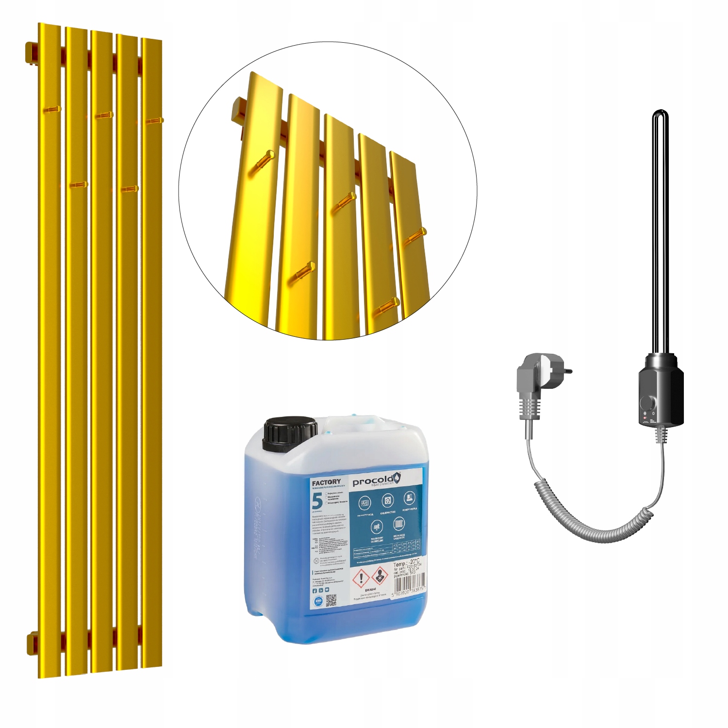 Set Elektrický ohřívač Bellohook 120x38 Zlatý