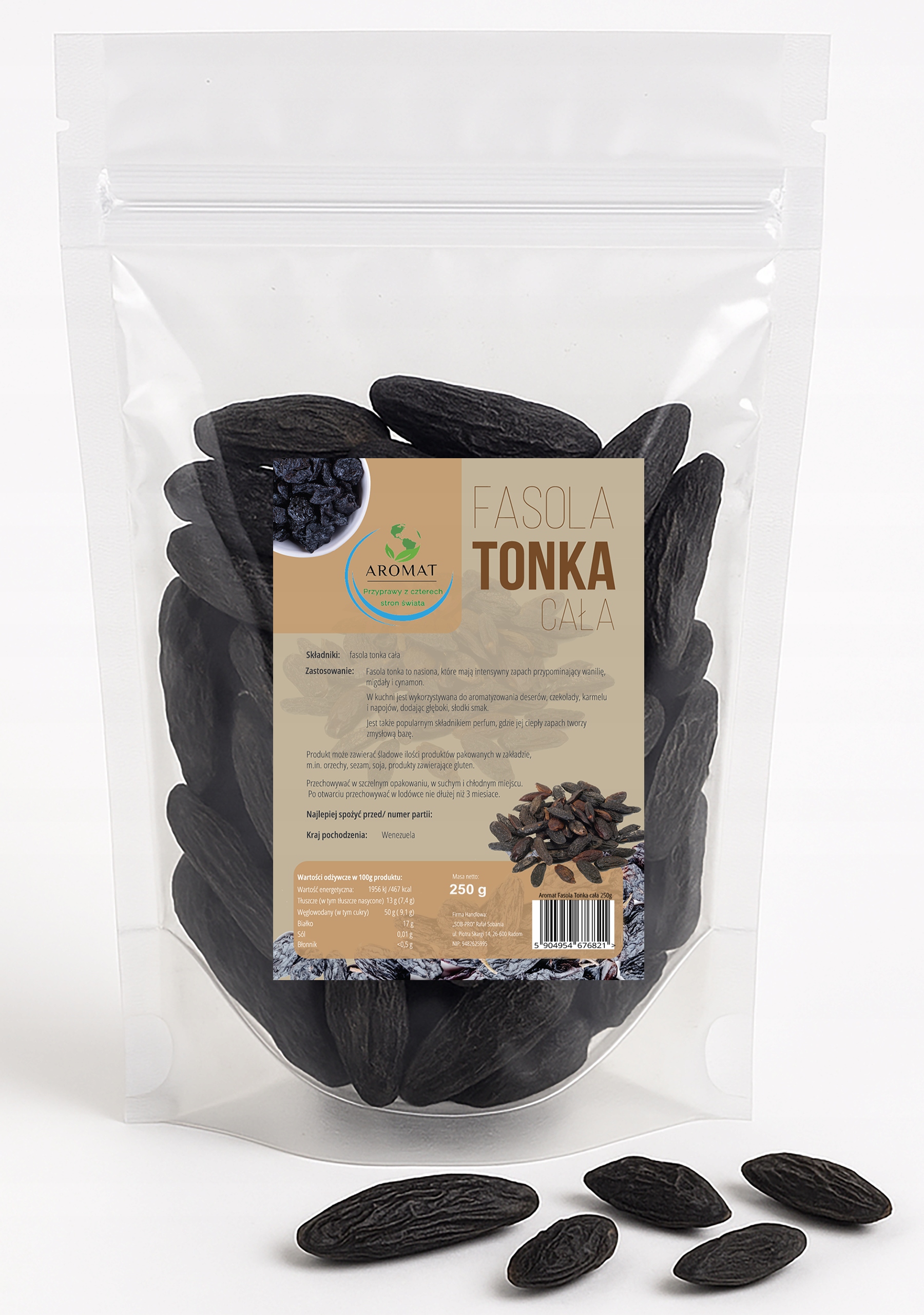 Fazole Tonka 250 g XXL| Přírodní Koření |Dezerty, Káva|Bob