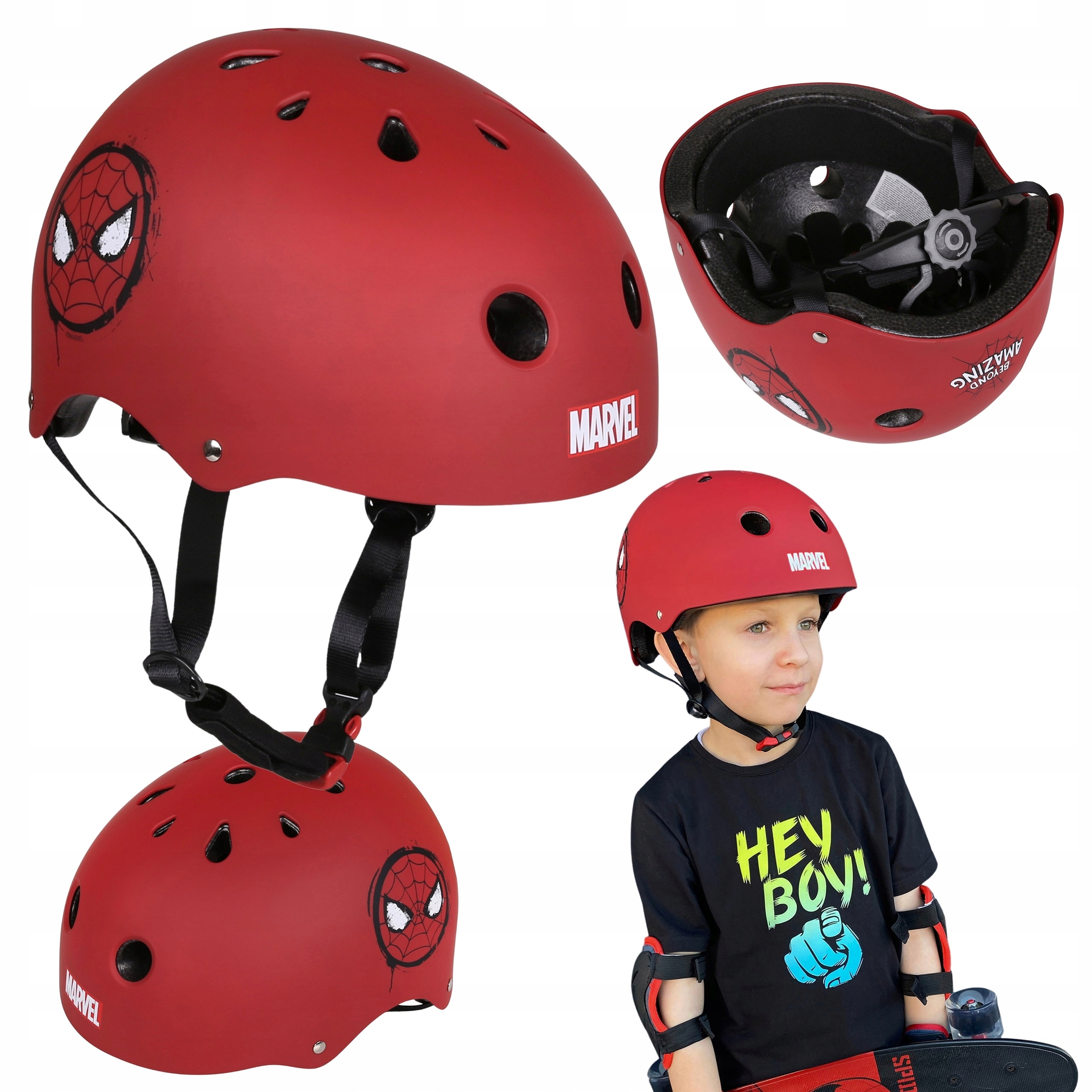 Marvel Spider-Man kask rowerowy dla dzieci lekki Regulowany 52-56 cm