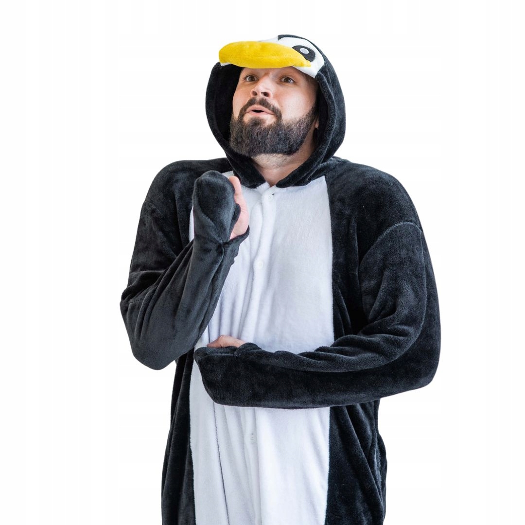 Piżama Onesie Kigurumi Kostium Przebranie Pingwin S: 145 - 155cm Rozmiar S