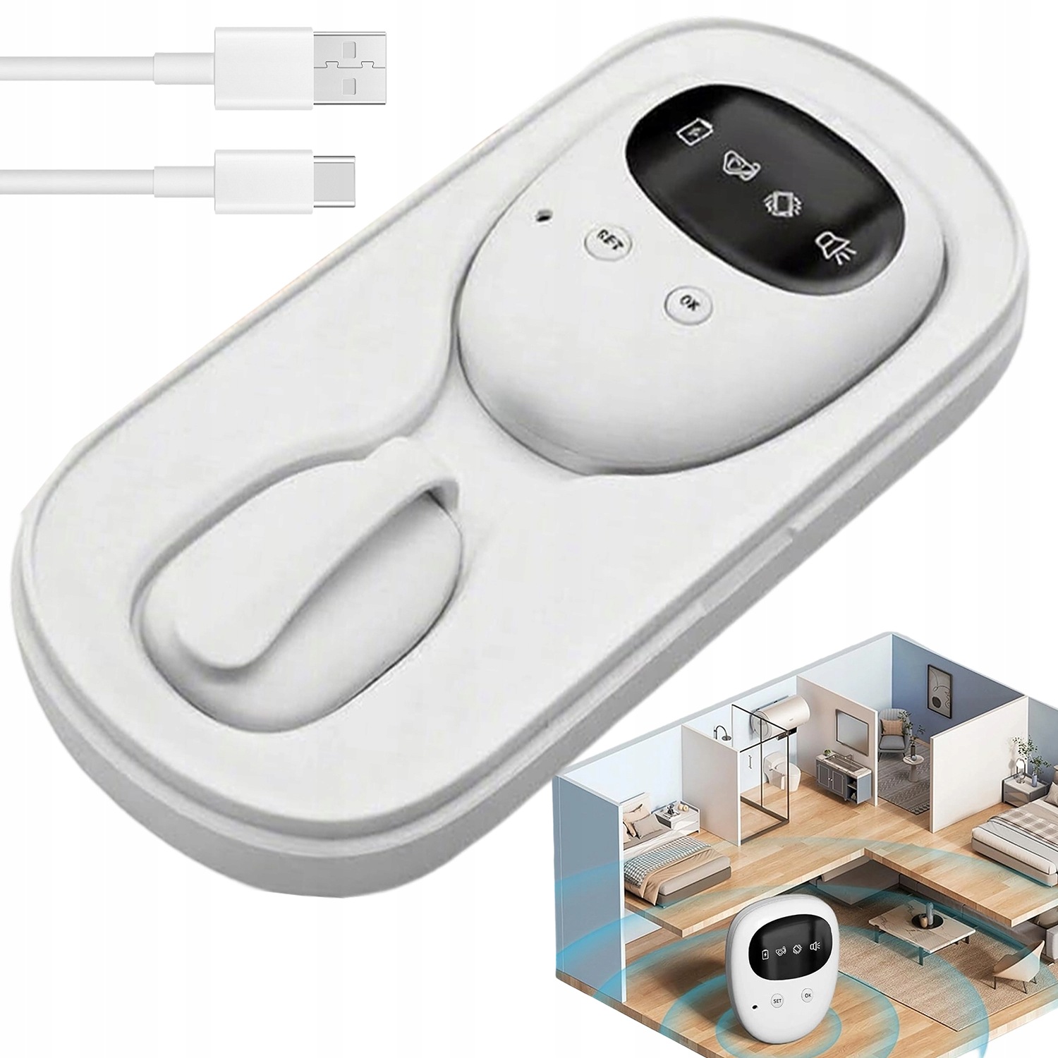 Alarm Probuzení Bezdrátový Senzor Vlhkosti 3 Režimy Na Namáčecím Lůžku