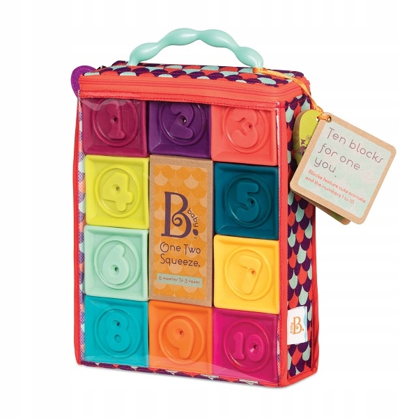 

Miękkie klocki One Two Squeeze miętowe B.Toys