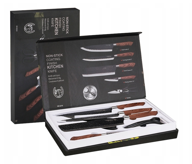 

Zestaw Kutych Japońskich Noży Nożyczki Obierak Box