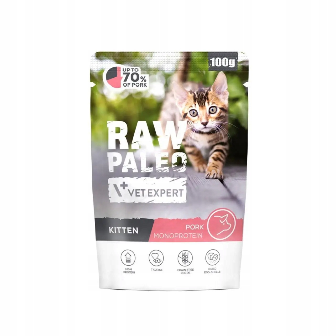VetExpert Raw Paleo Kitten Vepřové 100g
