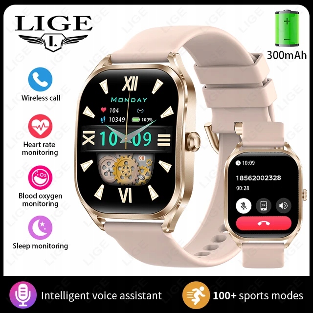 Chytré Hodinky Dámské sportovní hodinky Lige 2.01 3D s zakřiveným displejem