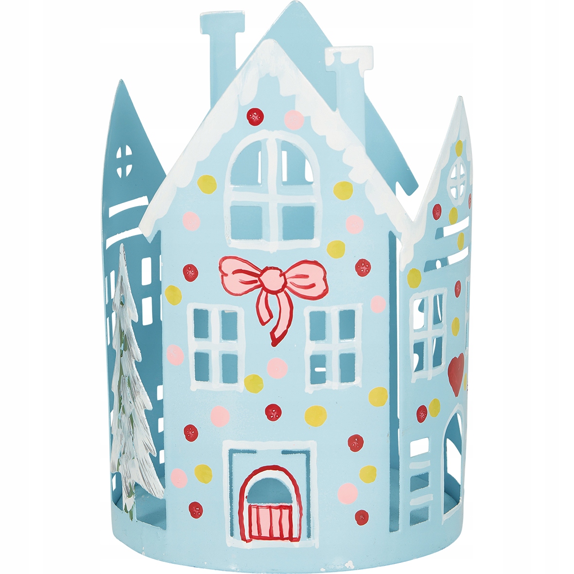 DOMEK METAL LAMPION KAMIENICZKA LATARENKA na tealight Laura Pale Blue