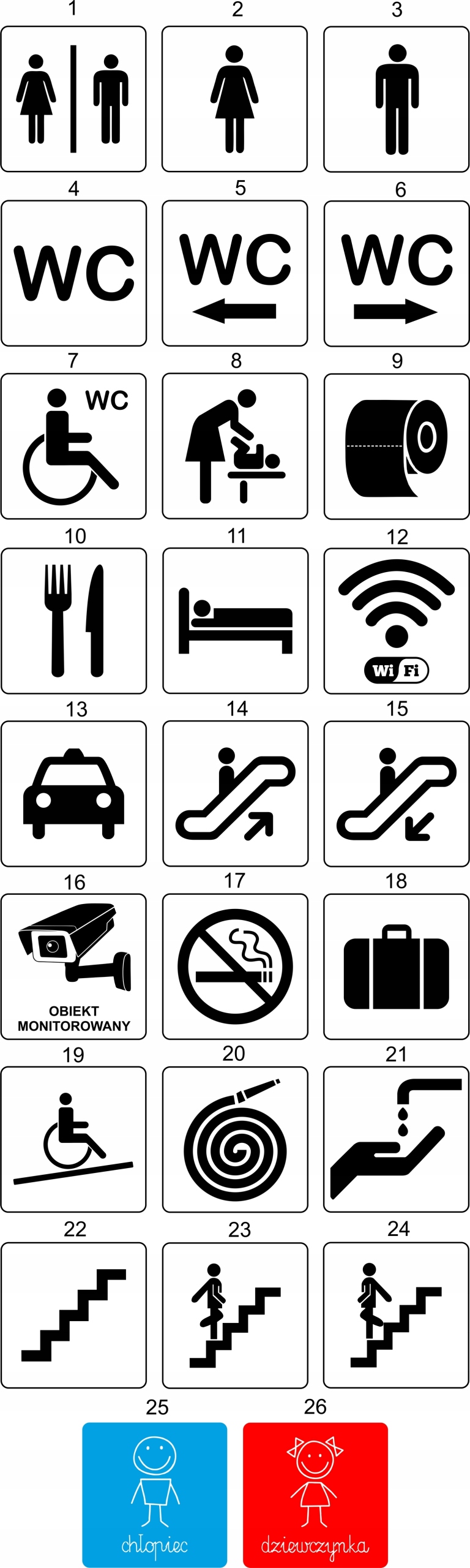 TABLICZKA PIKTOGRAM WC WIFI TOALETA BHP ZAKAZ EAN (GTIN) 11124454789390