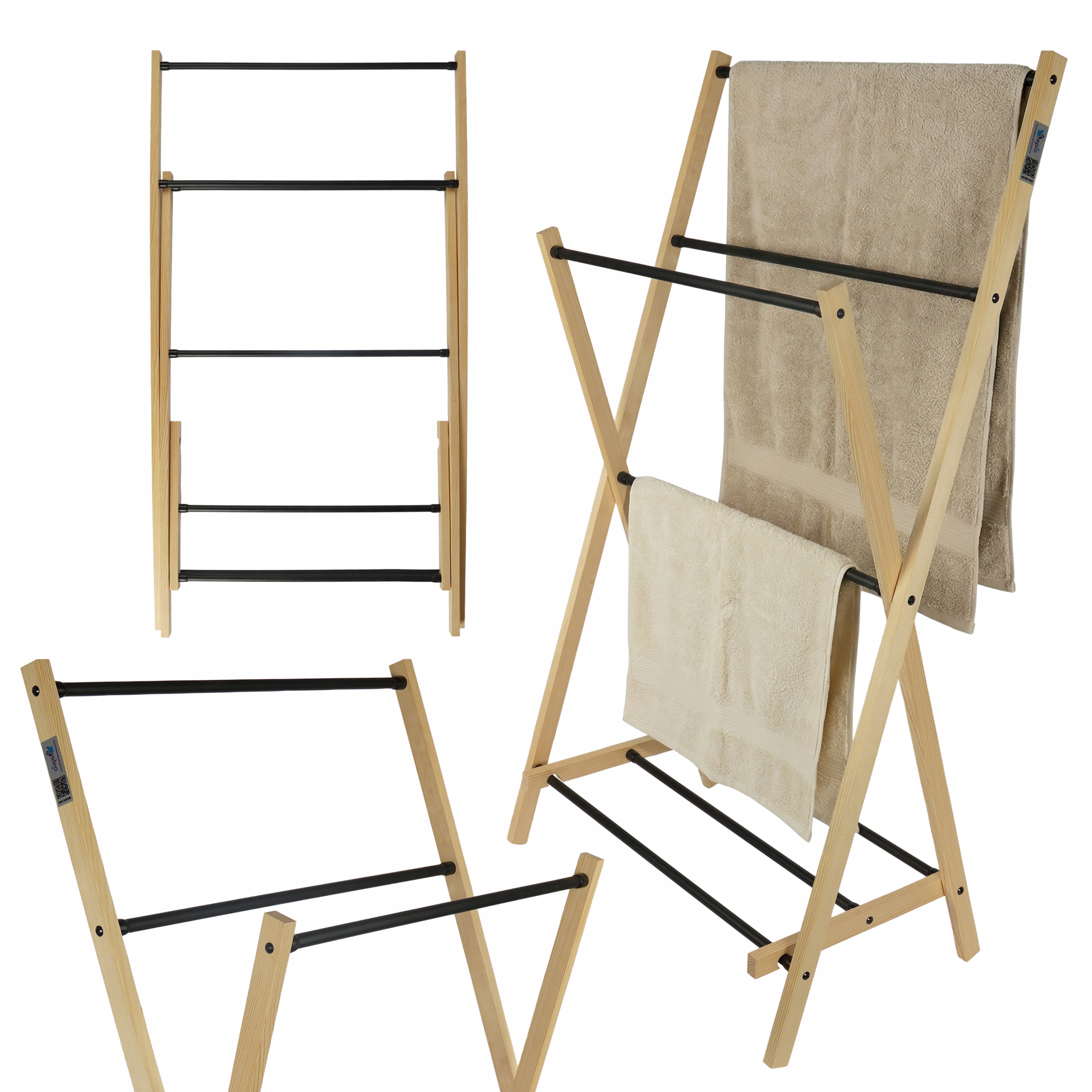 Stojan Na Ručníky Dřevěný Borovicový Ekologický Do Koupelny Odolný