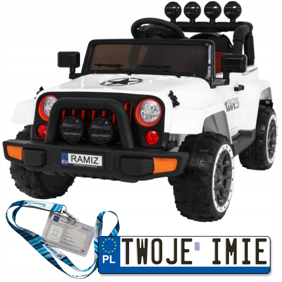 Auto Terenowe Na Akumulator Mocny Jeep 4X4 Full Time 4WD Pilot Pokrowiec