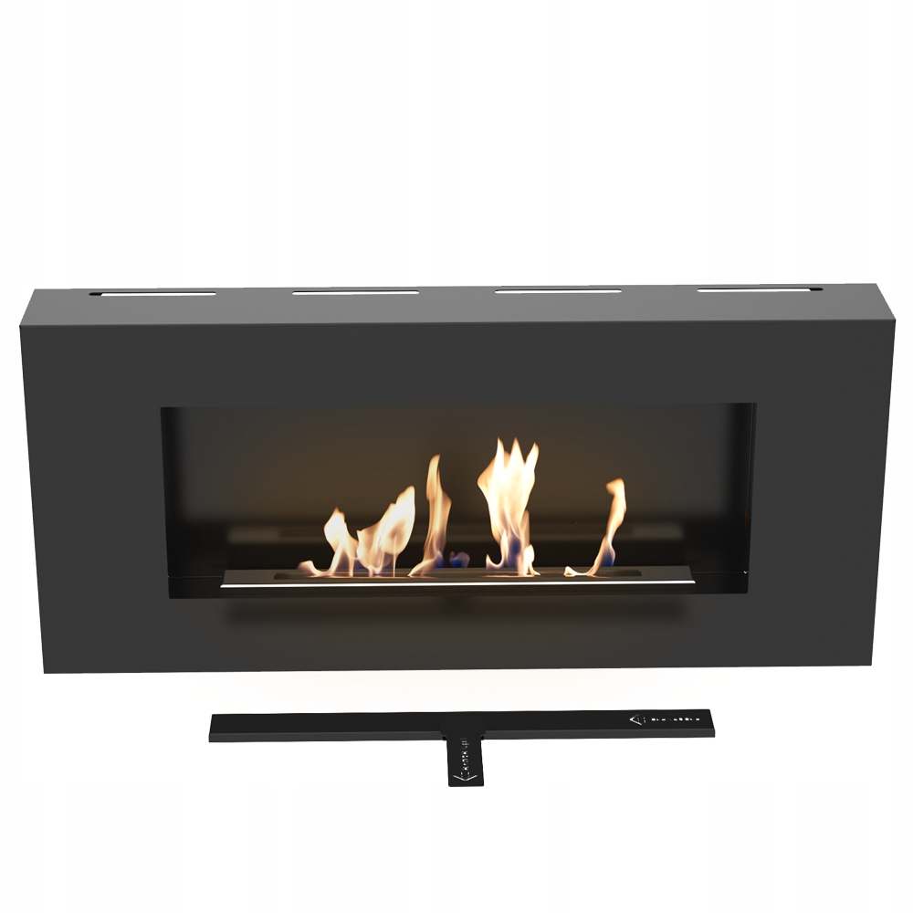 Nástěnný krb na bioethanol Delta Flat černá Tüv