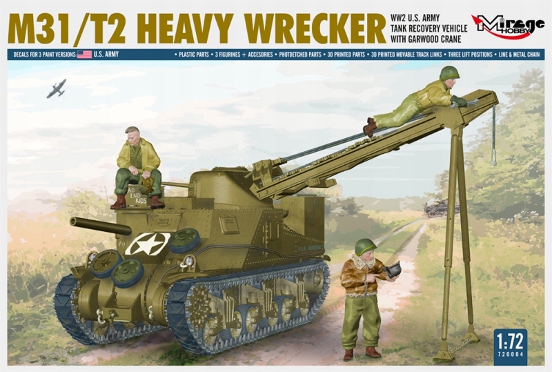 1:72 M31/T2 Heavy Wrecker Vyprošťovací vozidlo americké armády tank s jeřábem Garwood