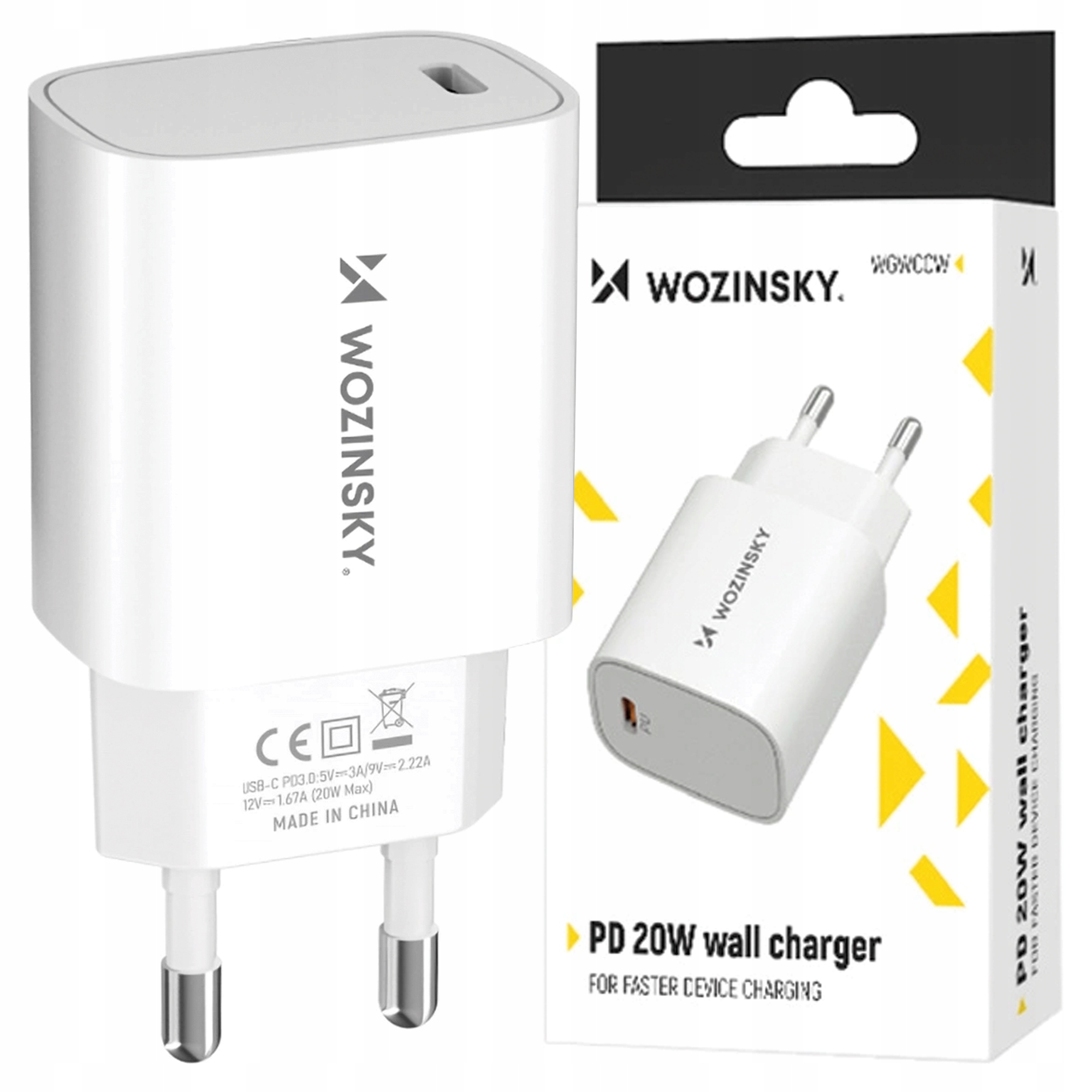 Wozinsky Ładowarka Sieciowa Wgwccw 20W Usb-c Do Telefonu 20W Biała