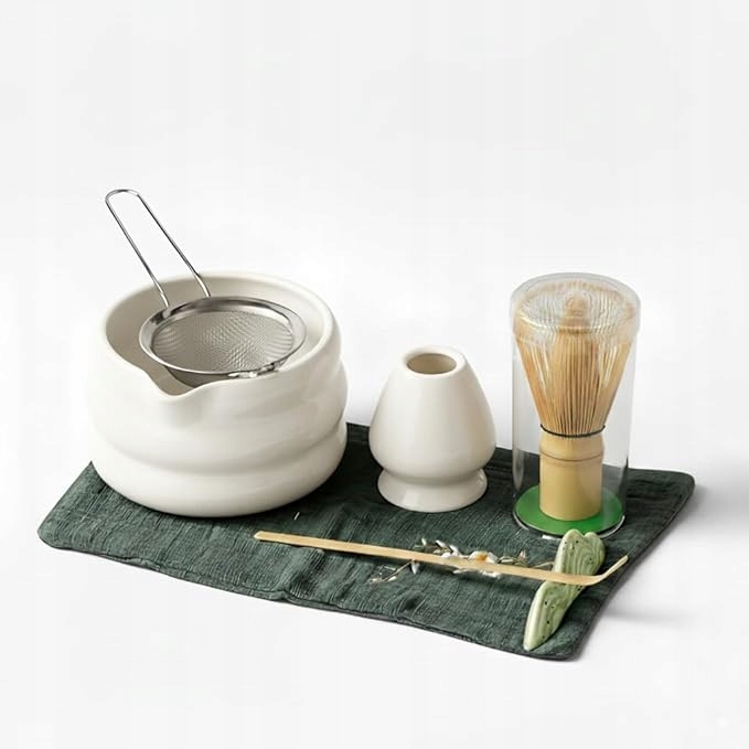 Levně Sada Na Japonský Čaj Matcha Sada Na Výrobu Matchy Krémová Bílá