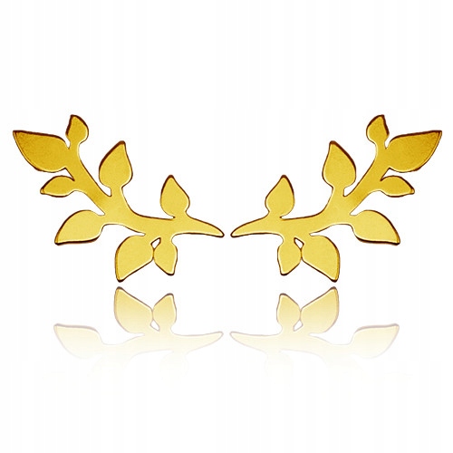 

Złote Nausznice liście listki srebro 925