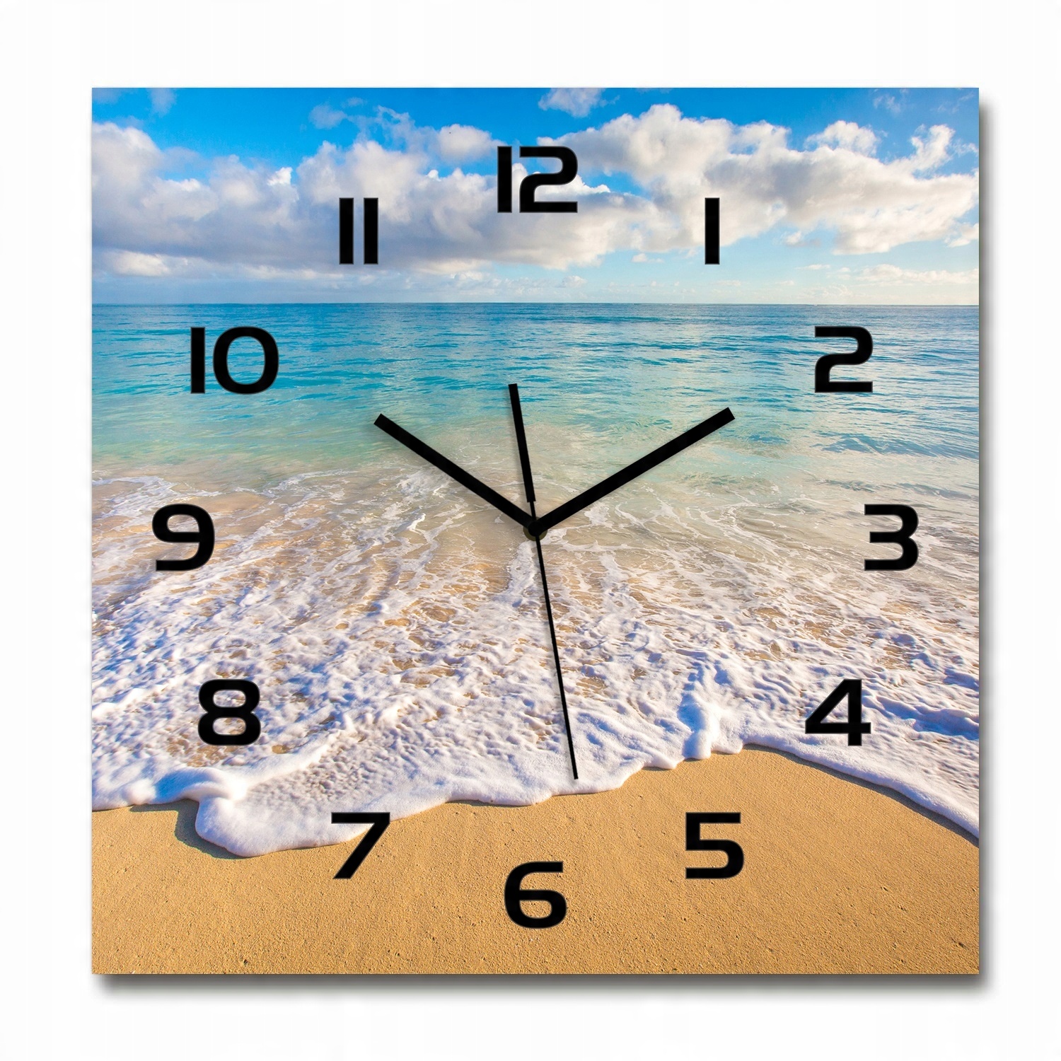

Zegar ścienny ze szkła, duży Hawajska plaża 60x60