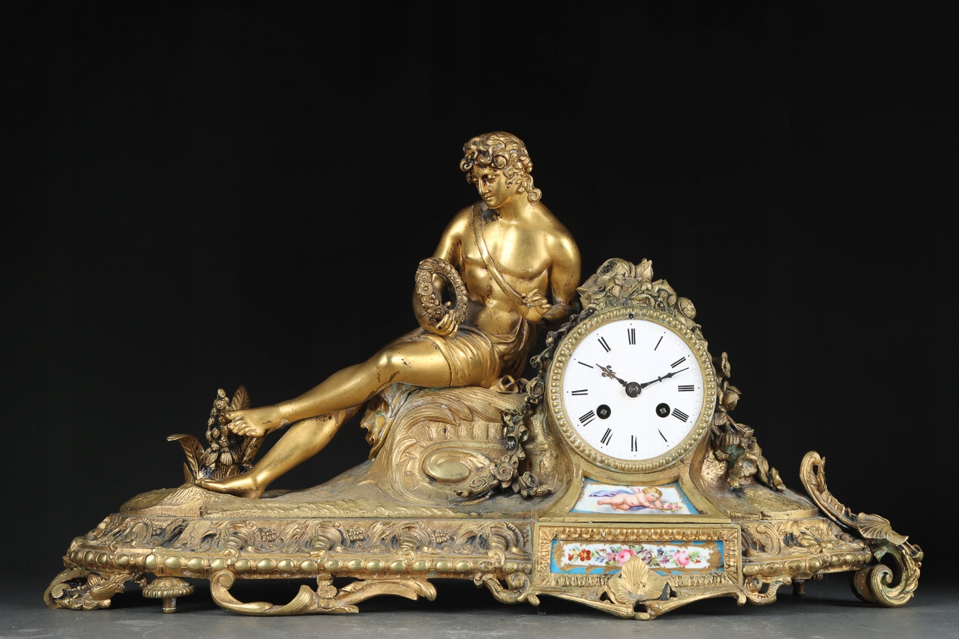 Zegar kominkowy brąz złocony z Orfeuszem 1844/49 r 9951222441 - Allegro.pl