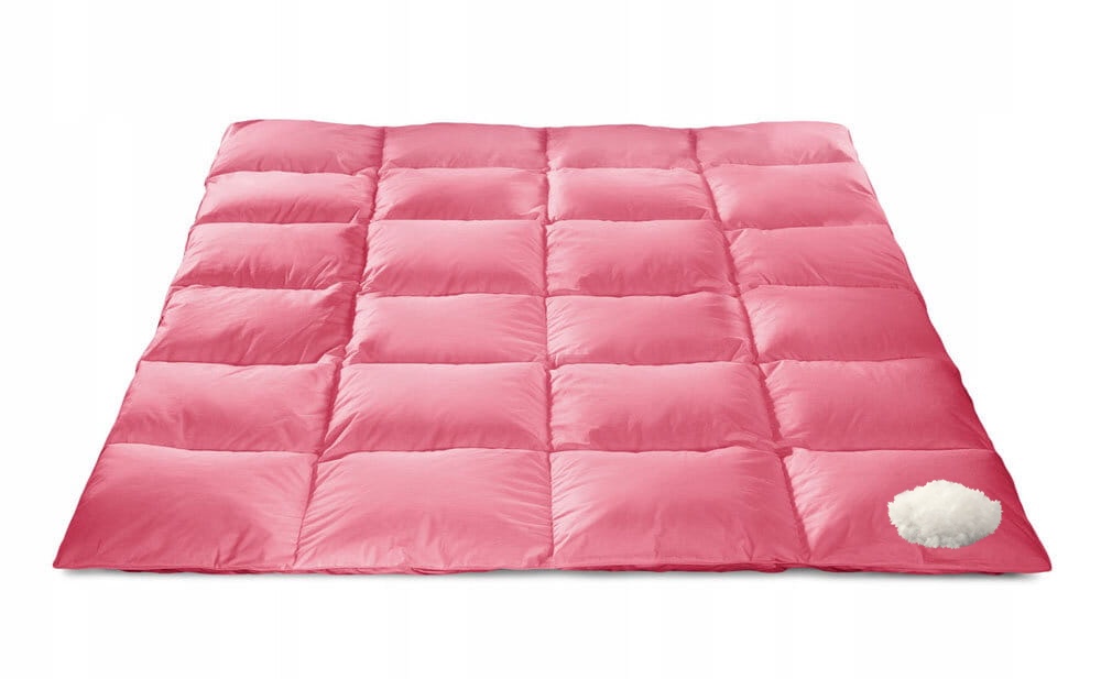 Péřová Přikrývka 160X200 Peří Peří 2KG Růžová Jako Dárek Teplá Nová Zimní