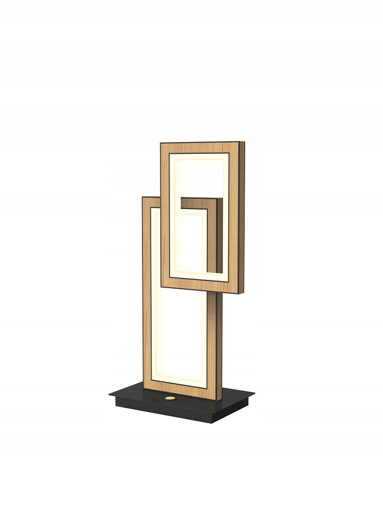 Obdĺžniková nočná lampa vo farbe dreva s dotykovým stmievačom Pescara