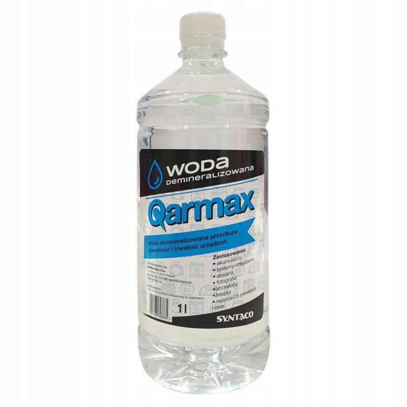 Qarmax Woda destylowana 1L czysta woda zdemineralizowana