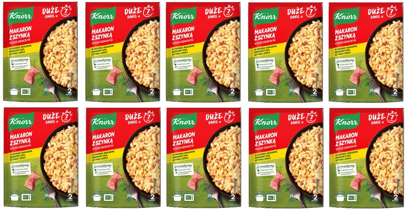 Levně 10 x 156 g Knorr Těstoviny se šunkou v krémové omáčce Karton