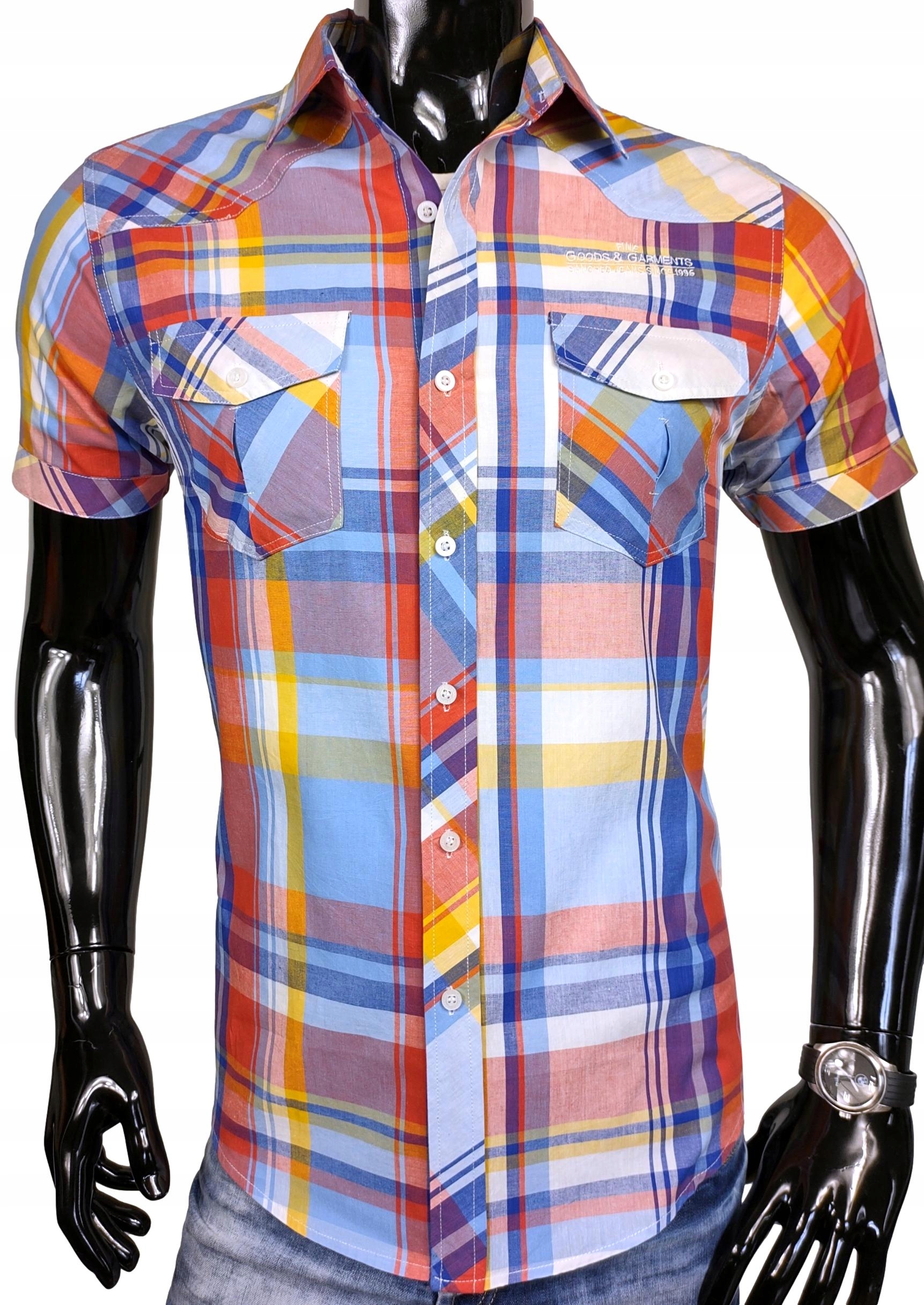 

Koszula Męska Krótki Rękaw _ Krata _ K62 r. L