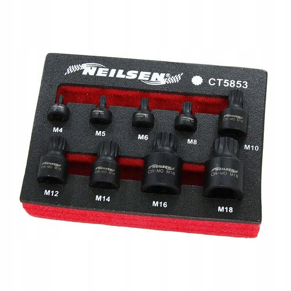 

Zestaw Nasadek Spline Xzn M4-M18 Udarowych Krótkie