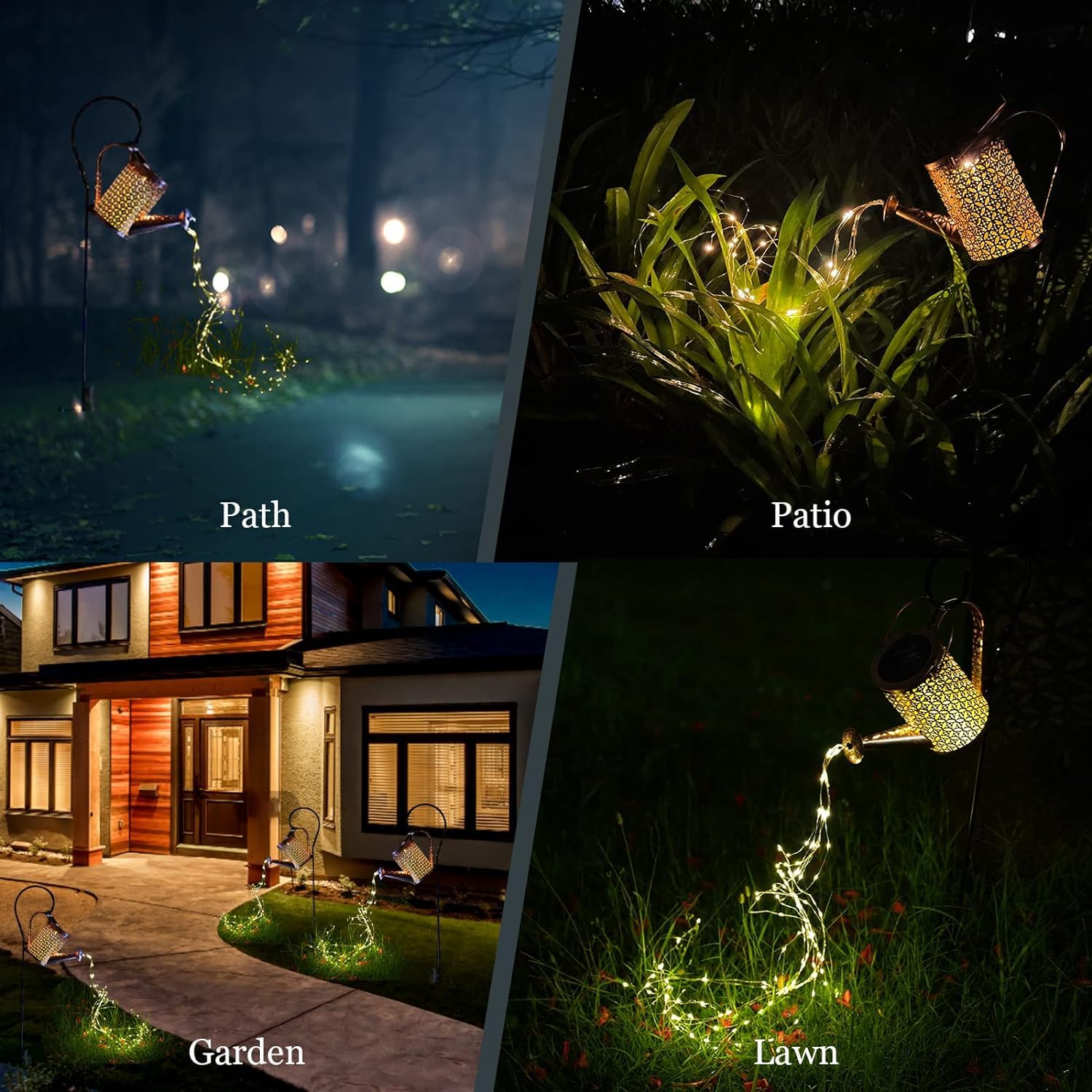 KIZOZO Konewka Solarna z Lampkami LED Ogrodowa IP65 Wodoodporna — miniatura 7