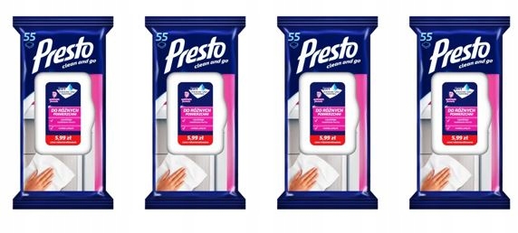 

Presto Ściereczki do różnych powierzchni 4 x 55szt