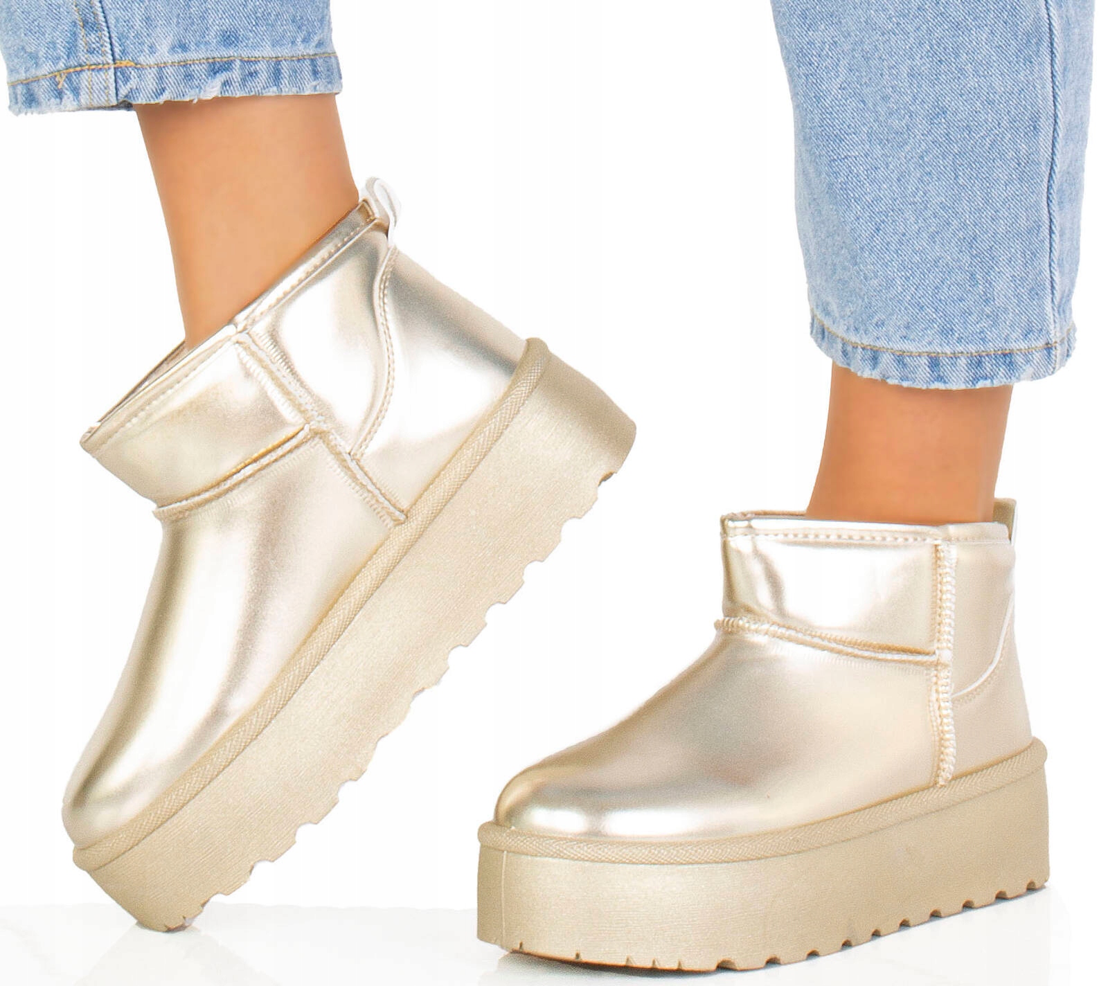 ŚNIEGOWCE ZŁOTE OCIEPLANE BOTKI PLATFORMA 38