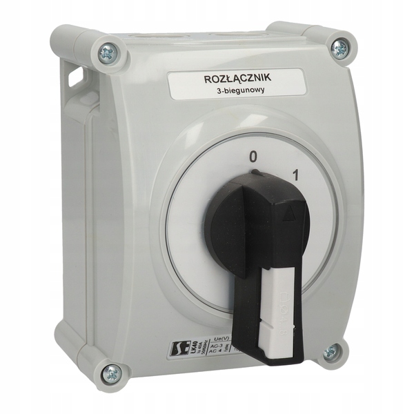 Łącznik krzywkowy w obudowie, 25A, rozłącznik 0-1 ŁK25R-1.825OB2