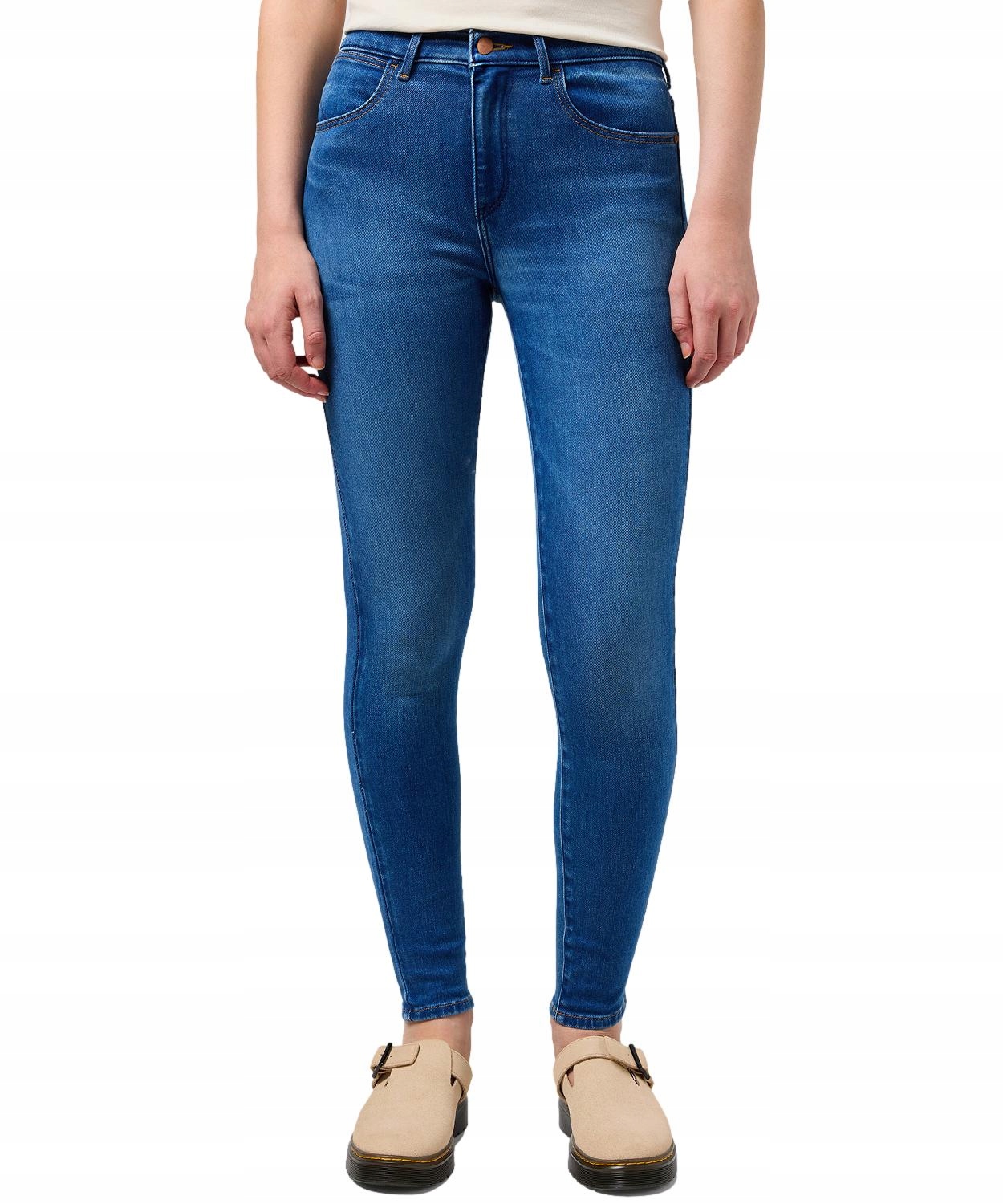 Jeansy Wrangler High Rise Skinny 112350940 Rustic W 26 / L 30