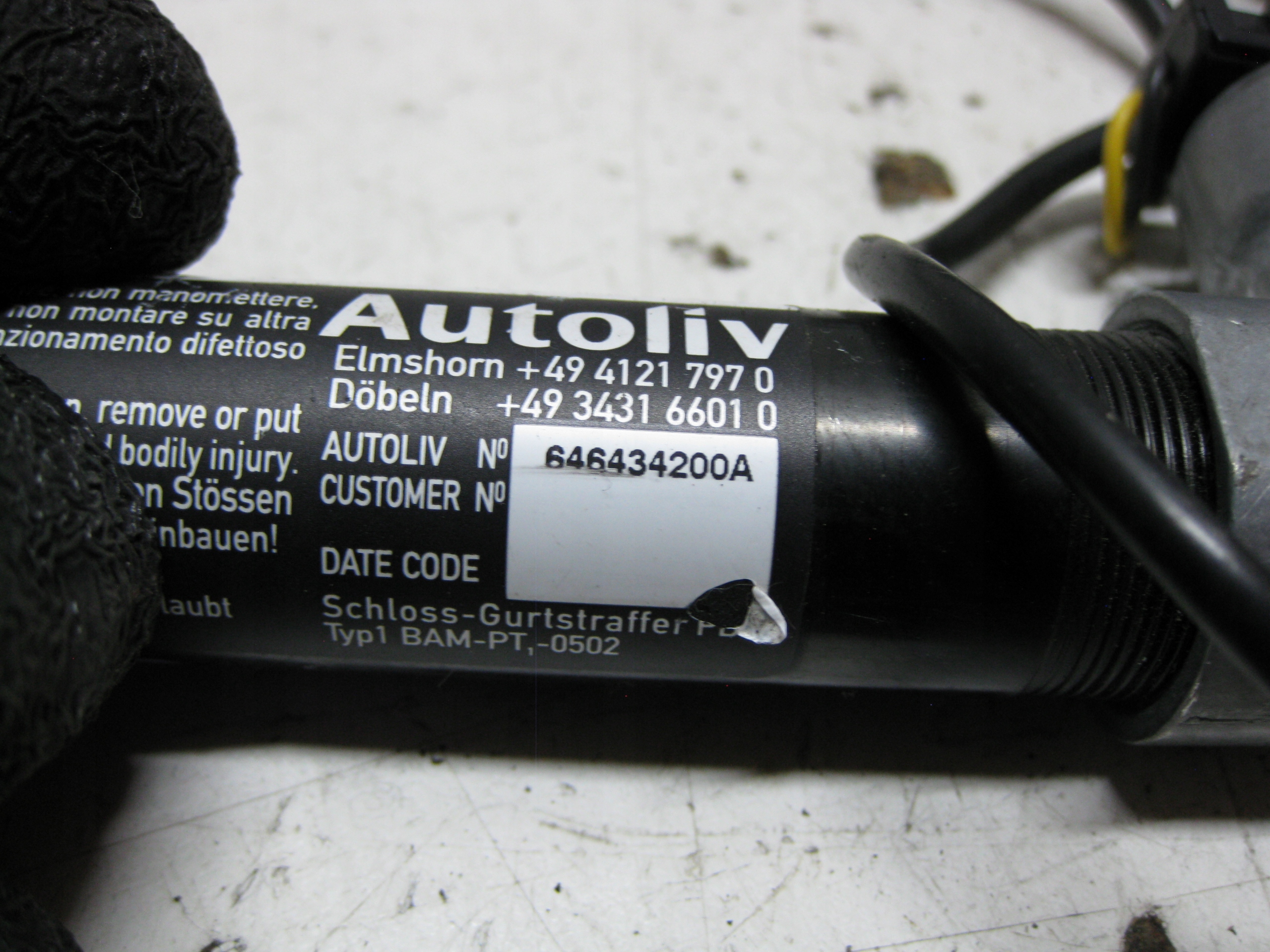 BMW E91 2.0 D 09R adjuster supports left 646434200A