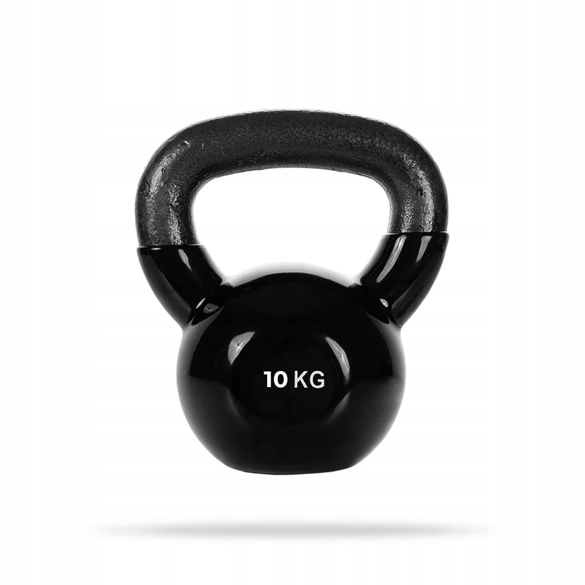 Kettlebell Czarny Żelazny Do Treningu Domowego 10 kg GymBeam