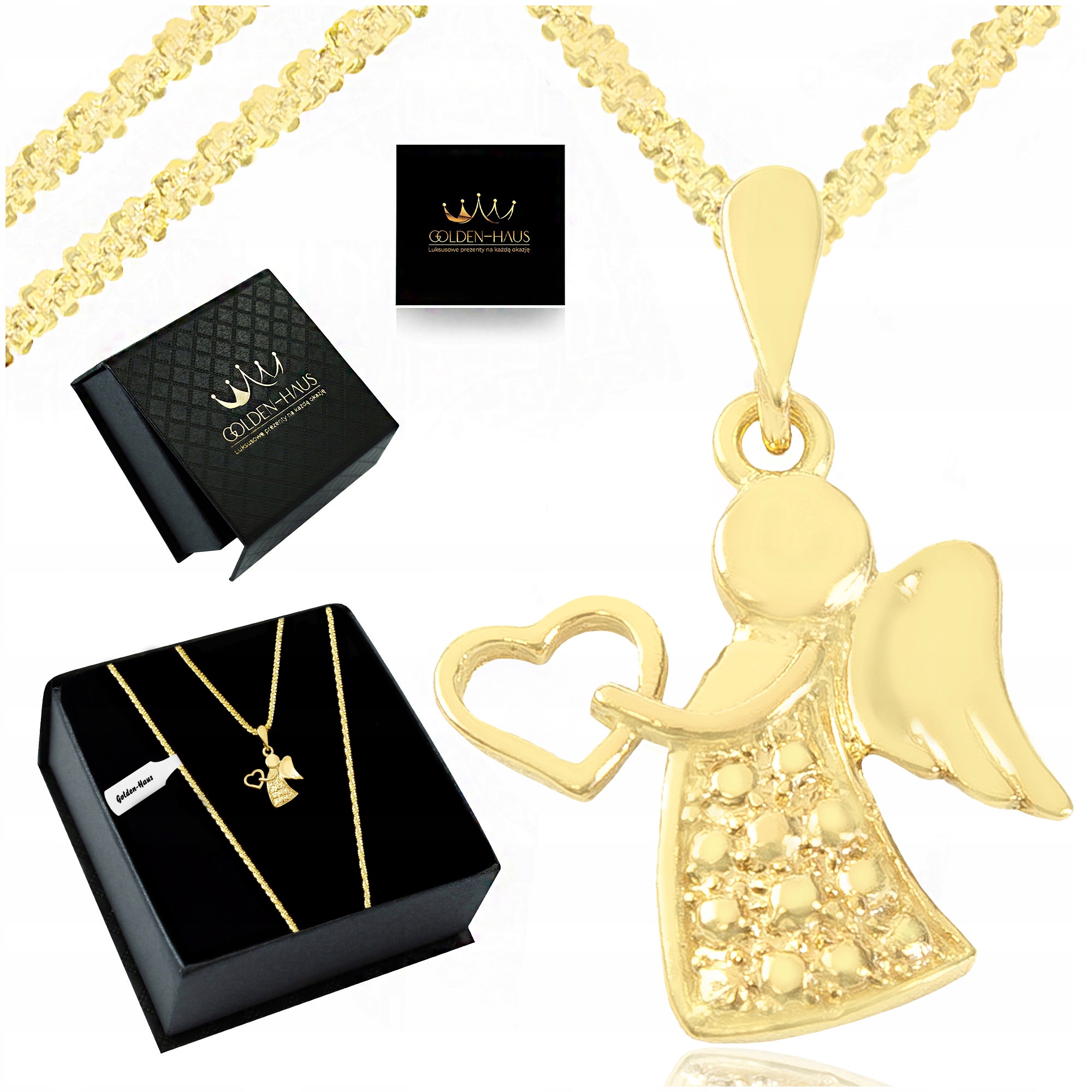 Zlatý Řetízek Dámský Přívěsek Andílek 925 Odolný, Pevný, Délka 70 CM