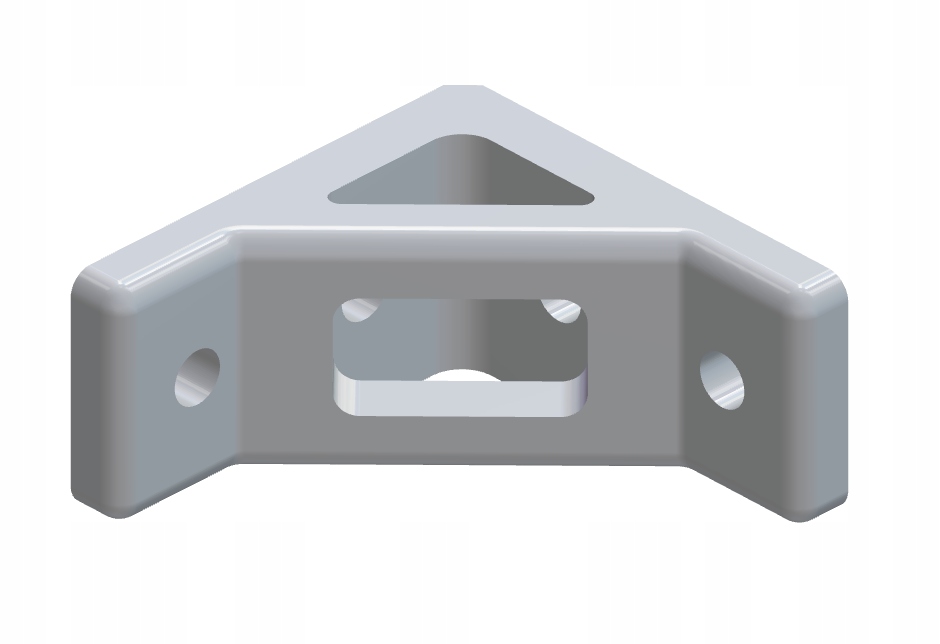 Podpora pod półkę 40x40x20mm, otwór 4mm- 4szt. Biała