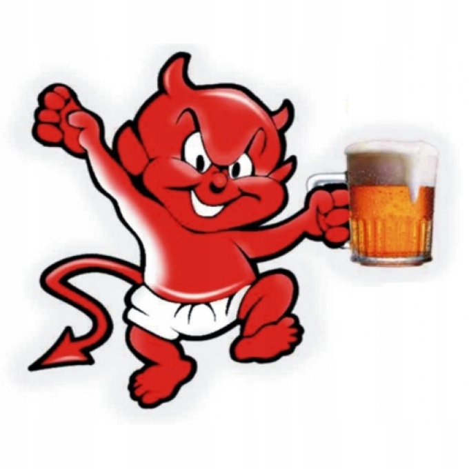 

Naklejka Nalepka Auto Motor Diabełek Piwo Rybnik