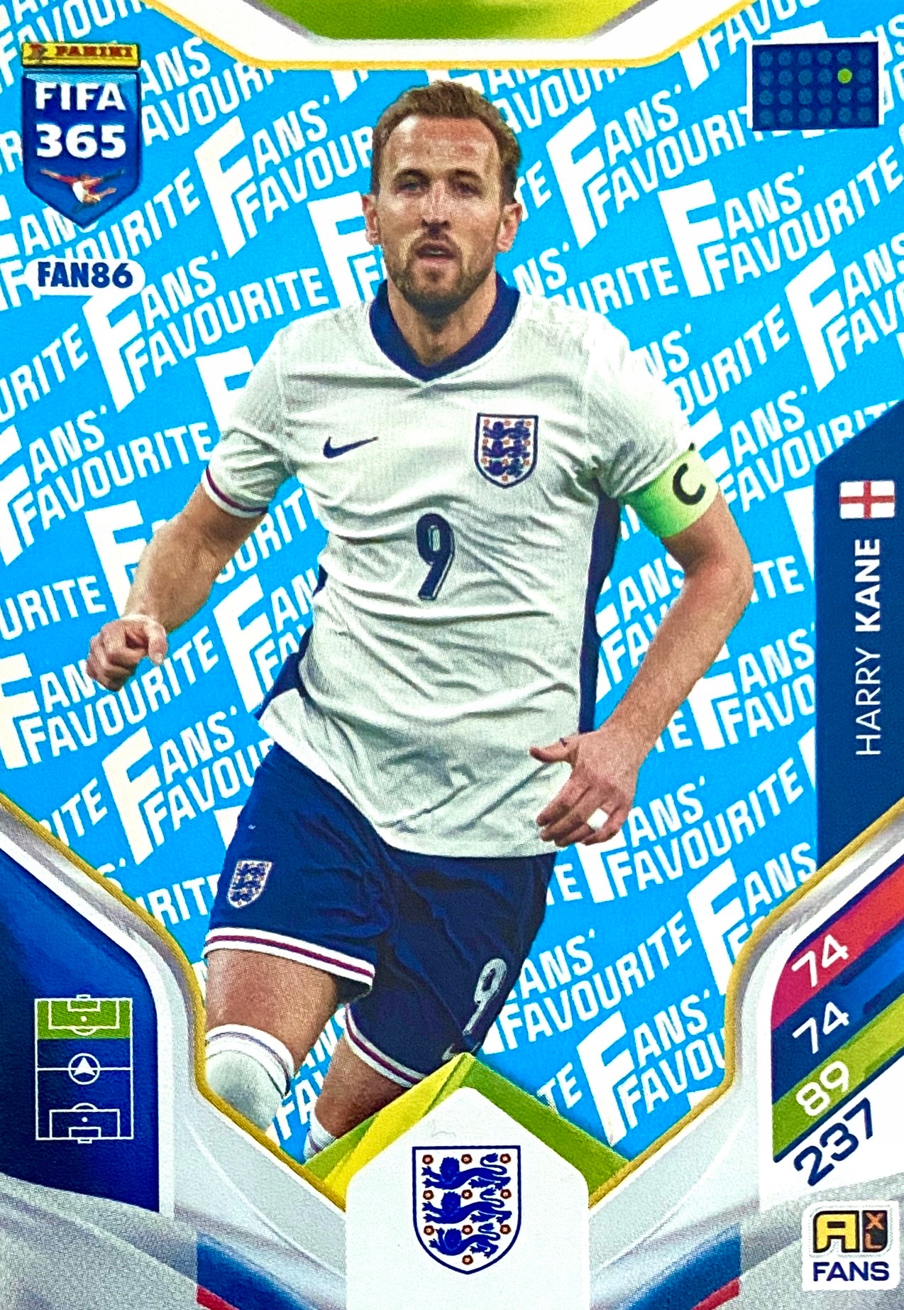 Panini Fifa 365 2026 Fans Favourite blue FAN86 Harry Kane Anglia