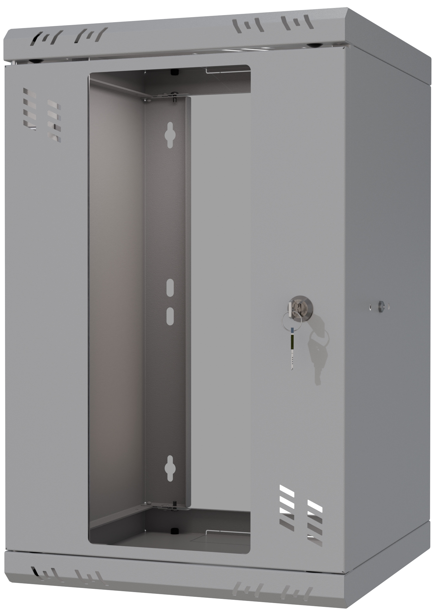 Nástěnná serverová Skříň Rack 10" 9U 300mm dveře se skleněnými šedými dveřmi Stalflex