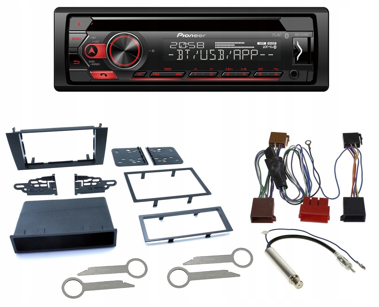 Pioneer DEH-S320BT Bluetooth autorádio Aux CD Audi A4 B5 2DIN