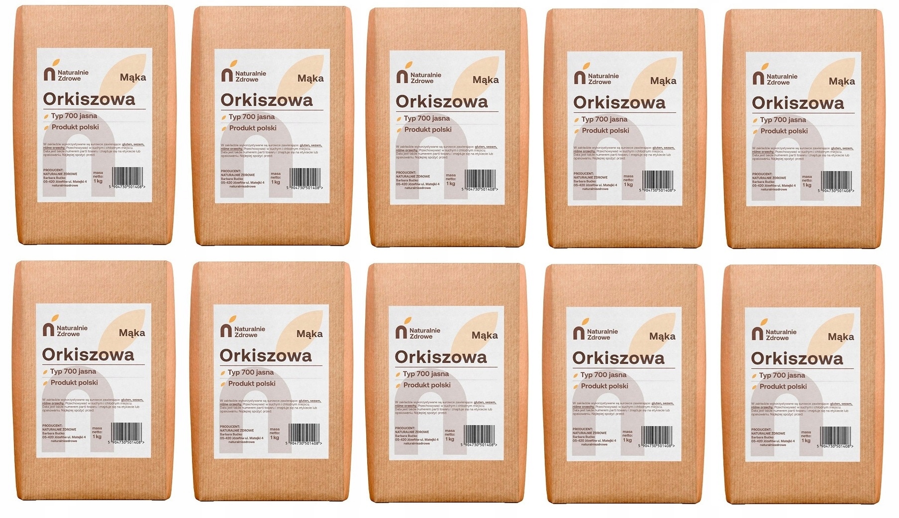 Mąka Orkiszowa Jasna Typ 700 10KG (10x1kg)